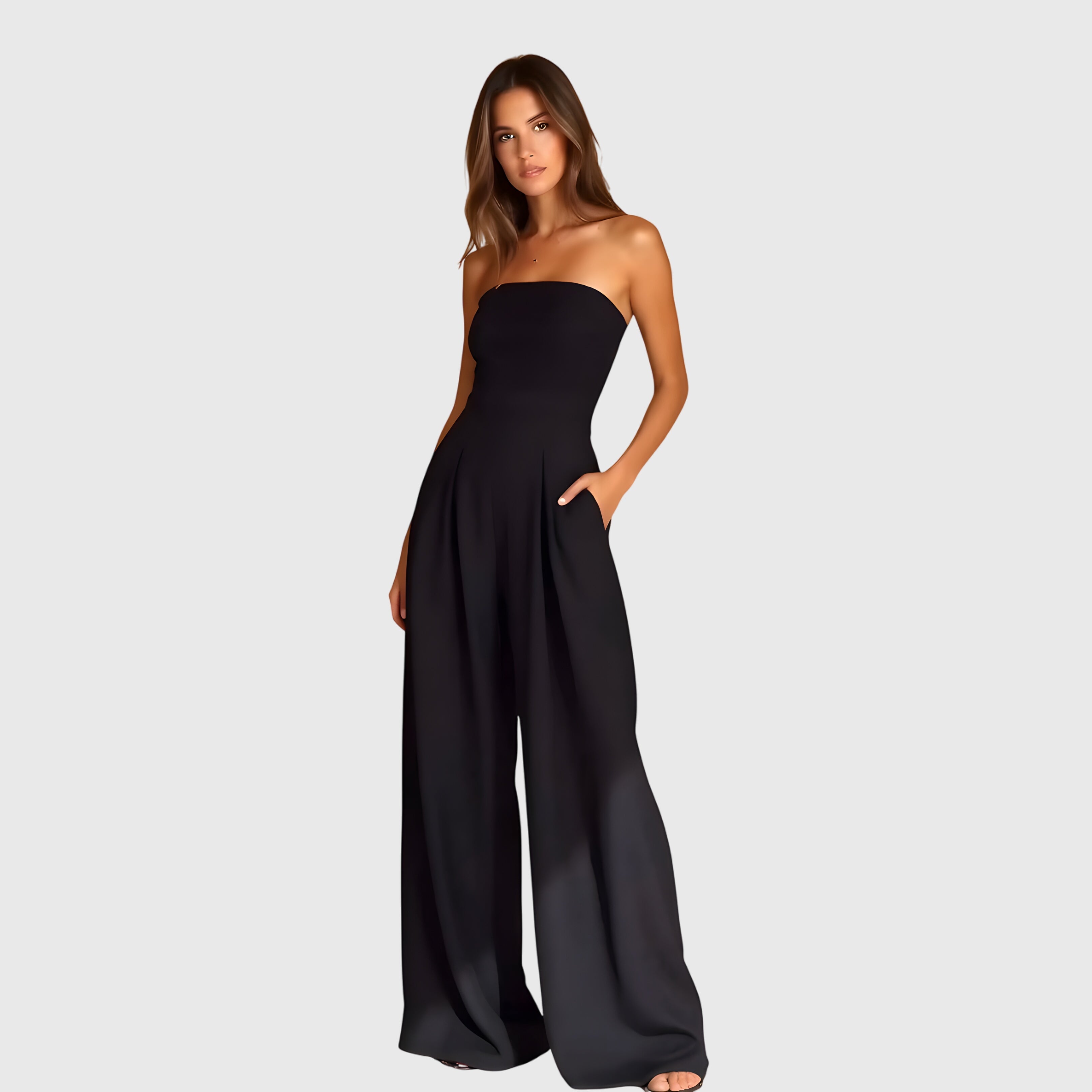 Strapless Wide-Leg Jumpsuit