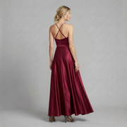 Square Neck Satin Maxi Dress