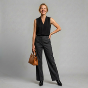V-Neck Sleeveless Blouse in Lightweight Fabric