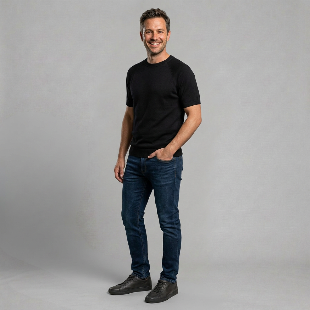 Crew Neck Short Sleeve Knit Tee