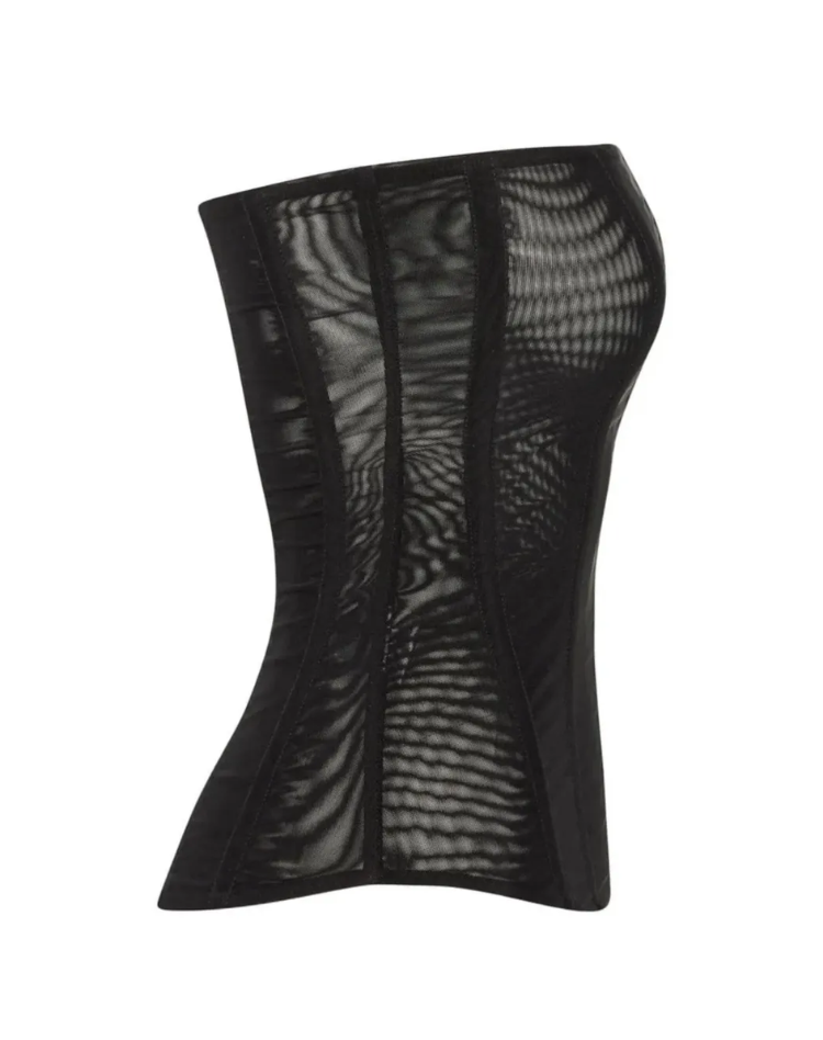 Strapless Corset Top Style Evening Wear Mesh