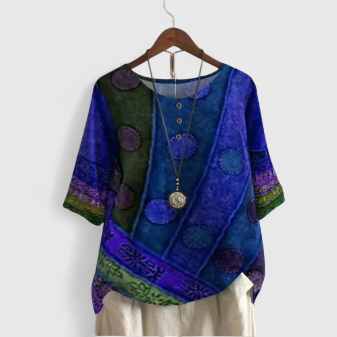 Patchwork Buttoned Top