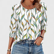 Relaxed Smocked Sleeve Top Design Everyday Casual Wear