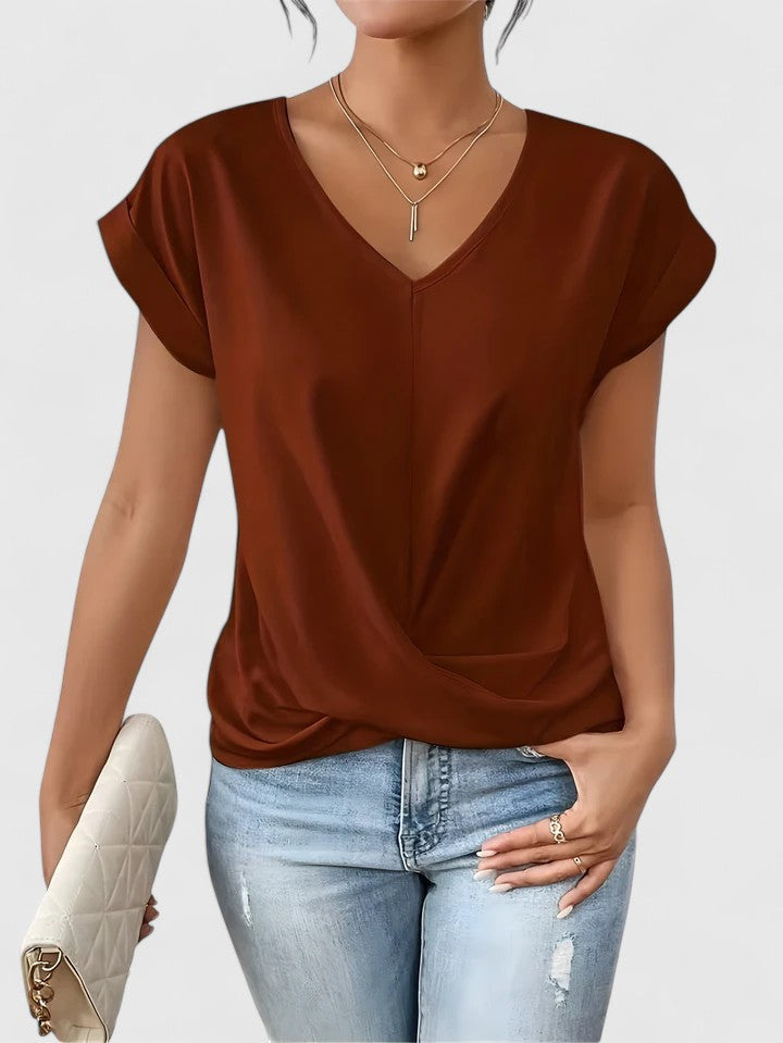 Smooth V-Neck Twist Top