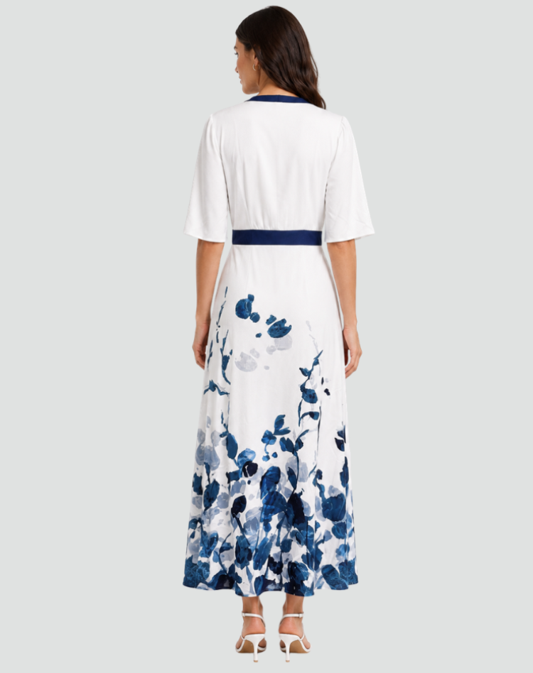 Floral V-Neck Maxi Dress Wedding Guest
