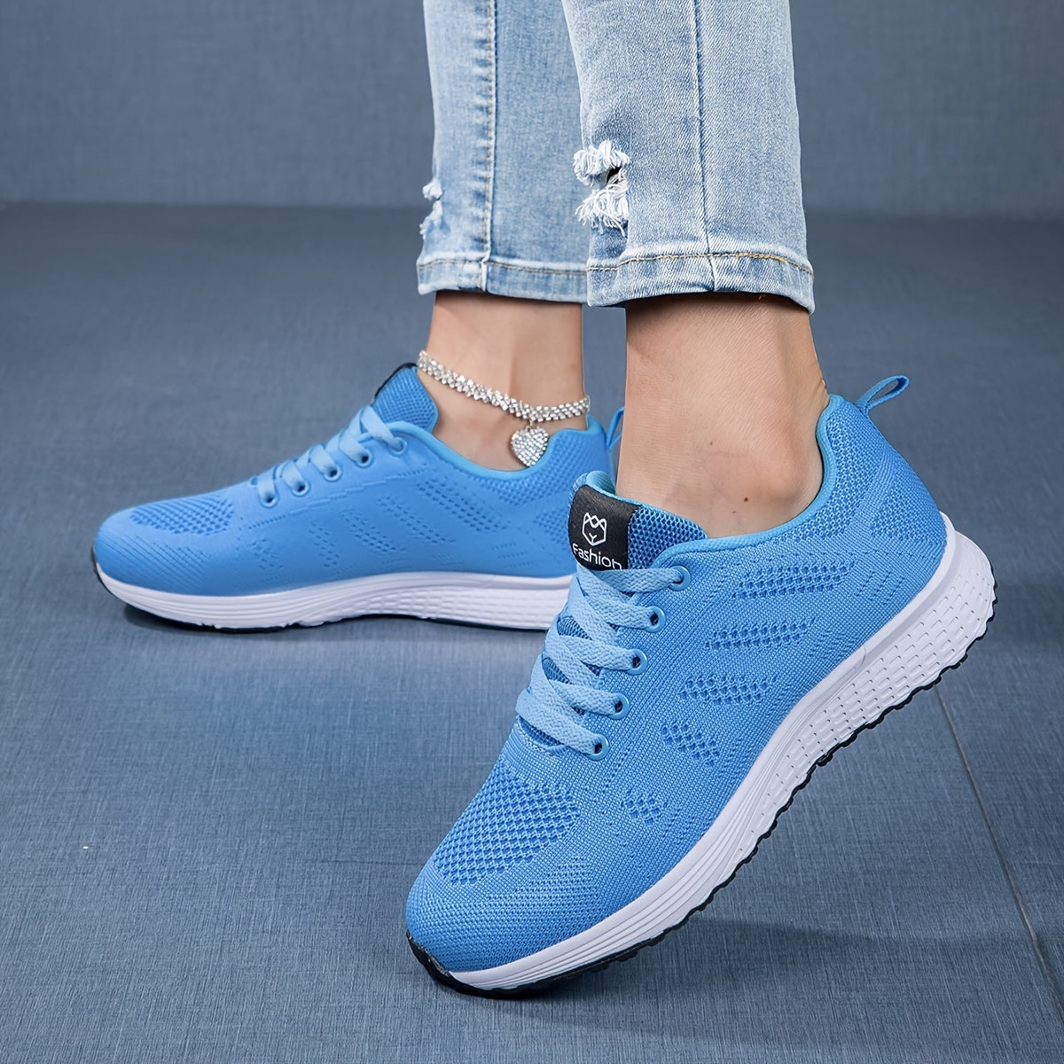 Breathable Mesh Lace-Up Sneakers