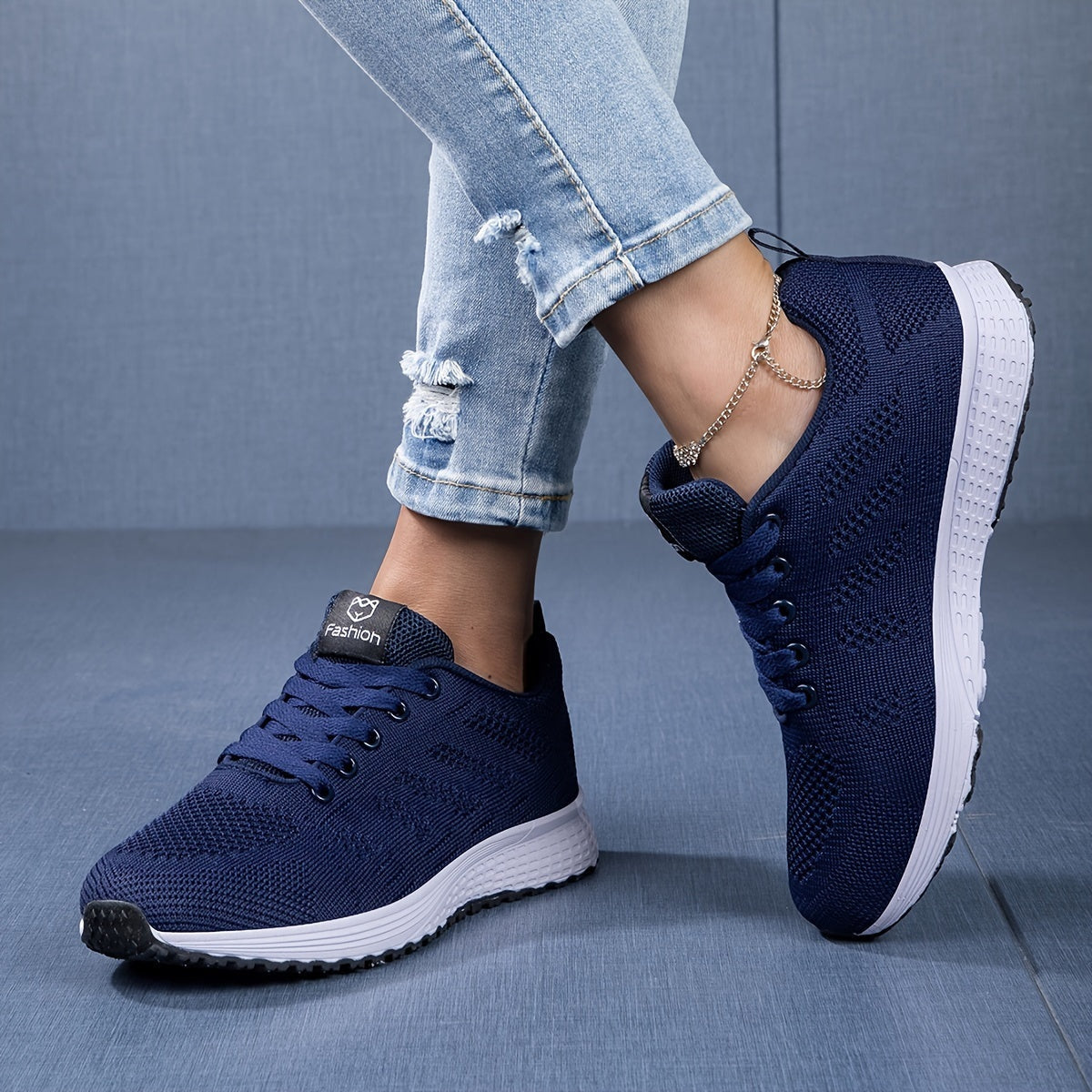 Breathable Mesh Lace-Up Sneakers