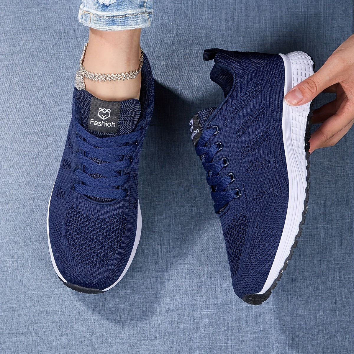 Breathable Mesh Lace-Up Sneakers