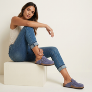 Casual Suede Clogs with Buckle Detail
