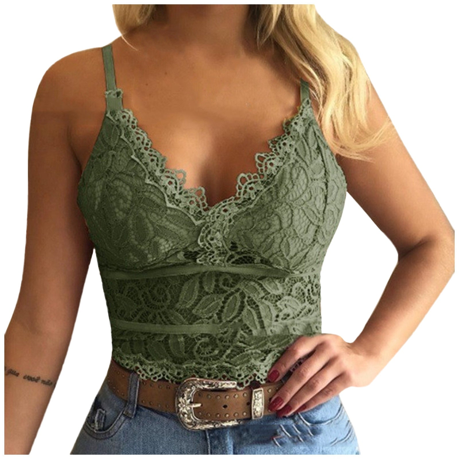 Lace V-Neck Crop Top