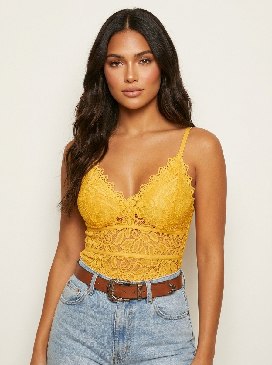 Lace V-Neck Crop Top