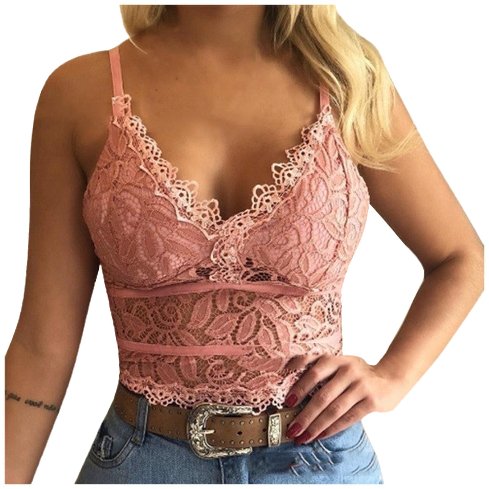 Lace V-Neck Crop Top