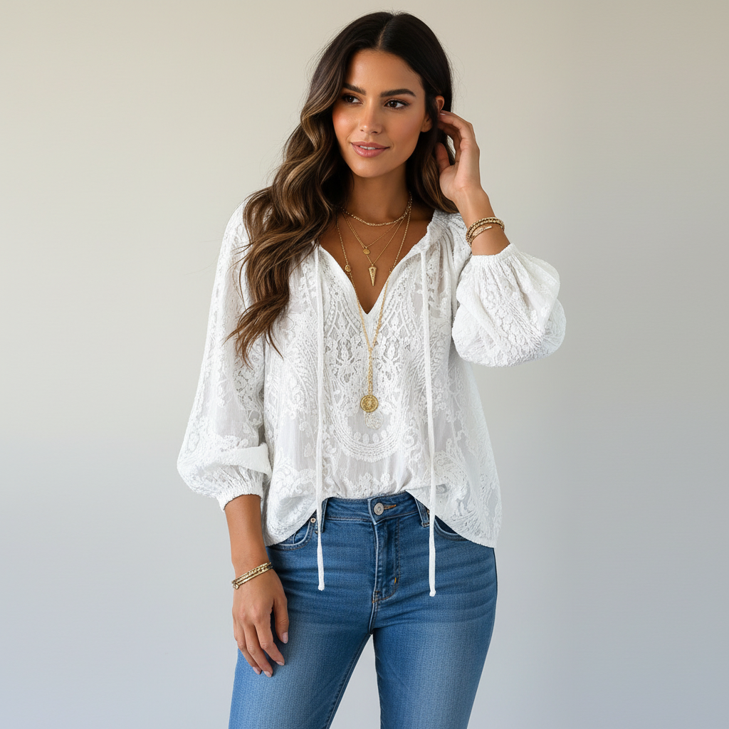 Lace Bohemian Blouse