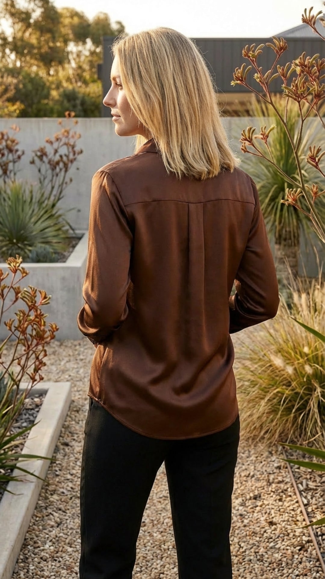 Satin Long Sleeve Blouse