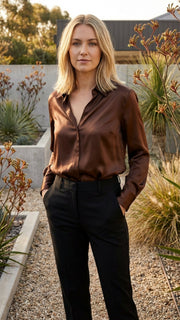 Satin Long Sleeve Blouse