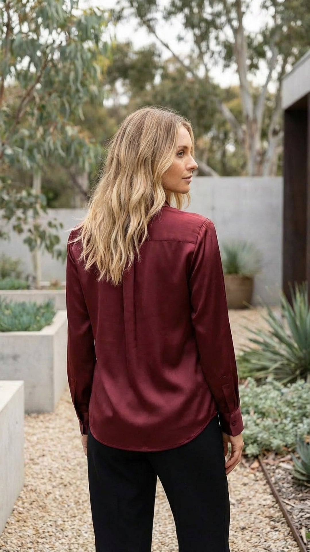 Satin Long Sleeve Blouse