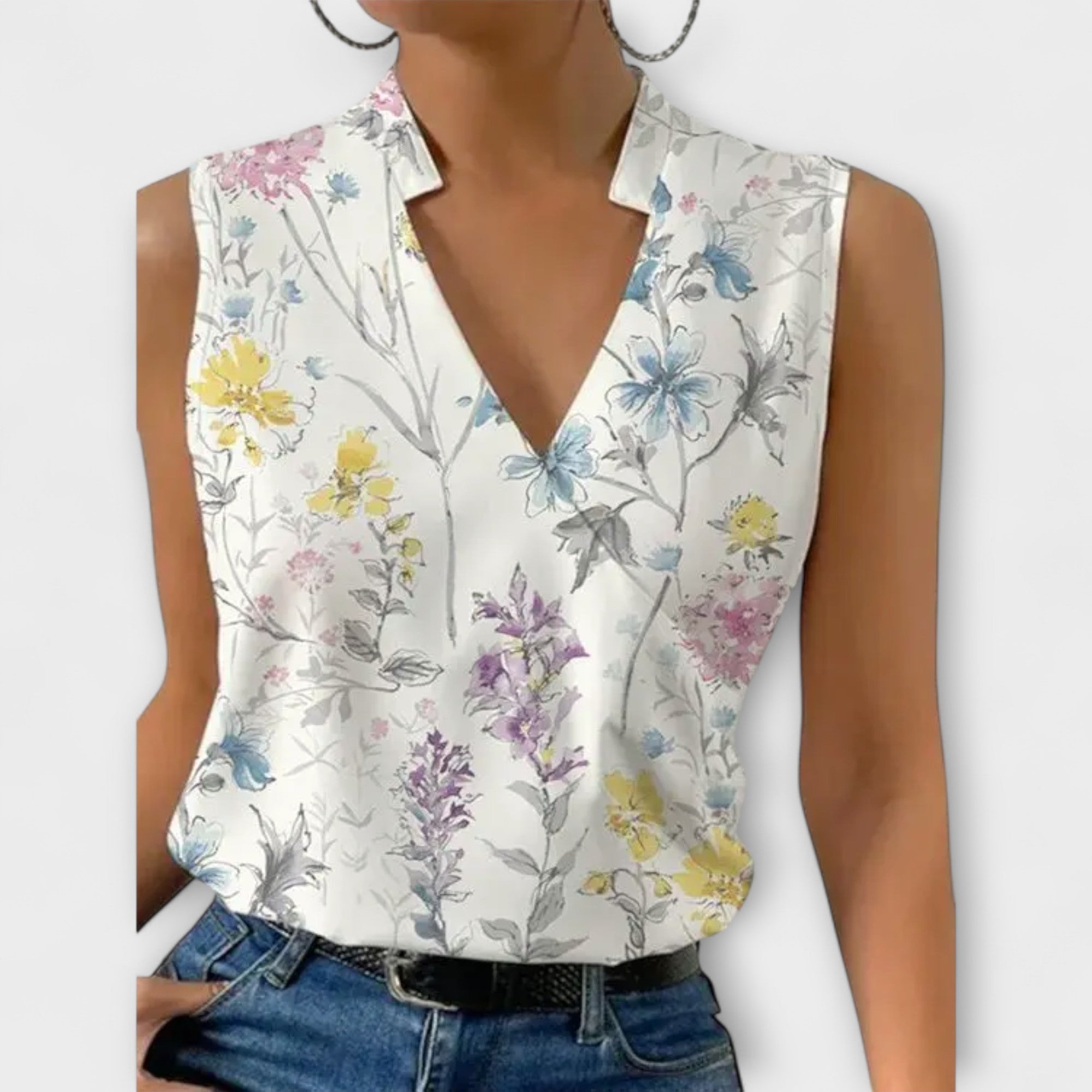 V-Neck Sleeveless Wrap Top