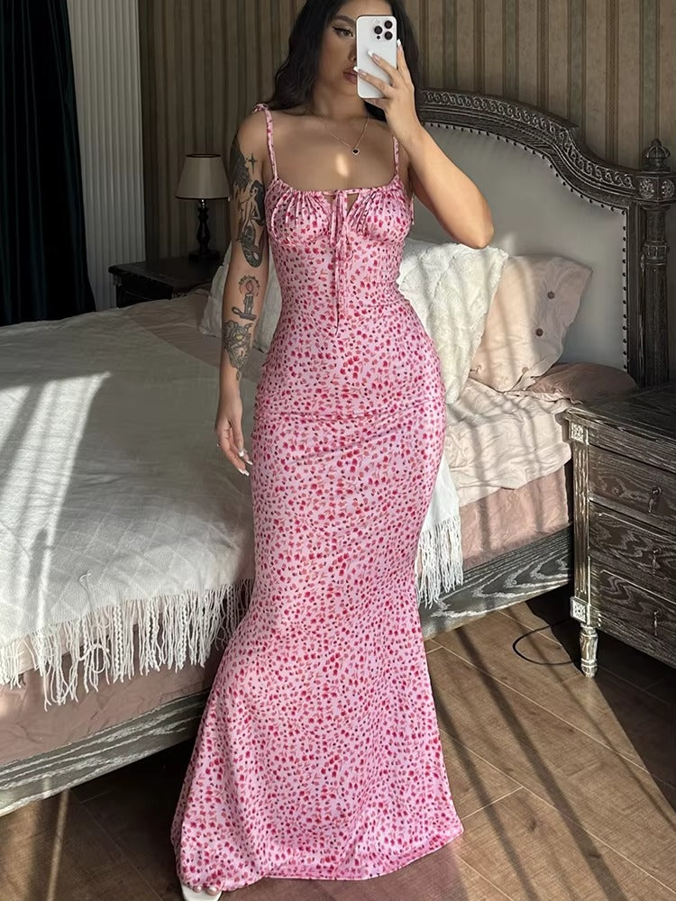 Fitted One-Shoulder Satin Maxi Dress Wedding Guest