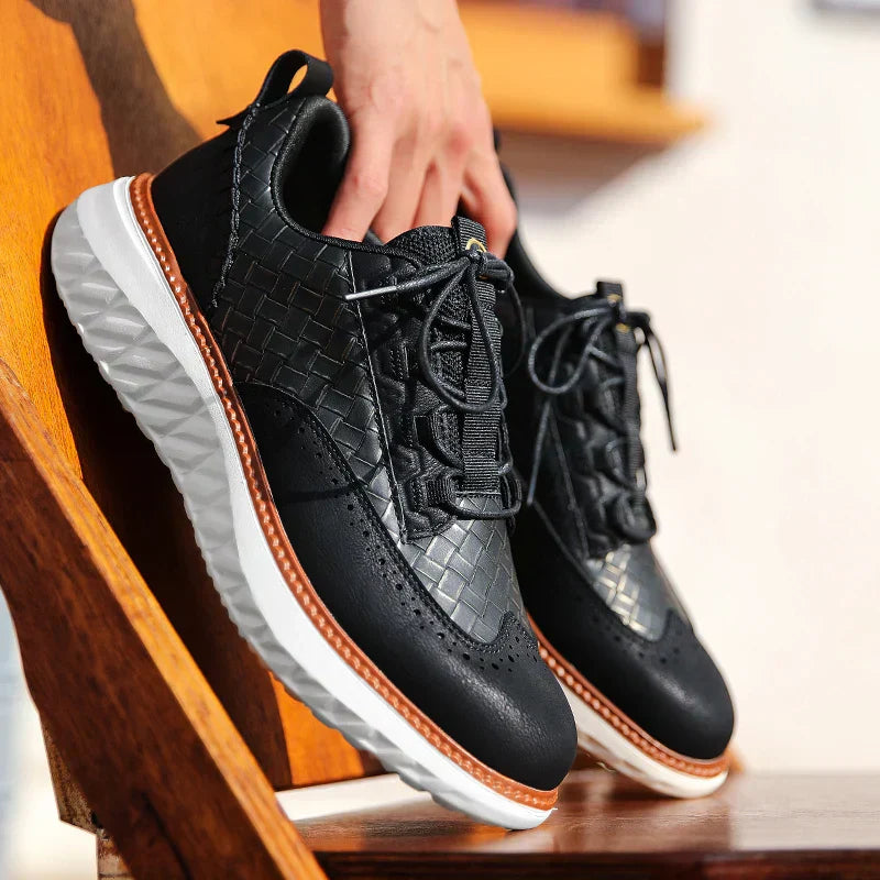 Platform Lace-Up Walking Sneakers
