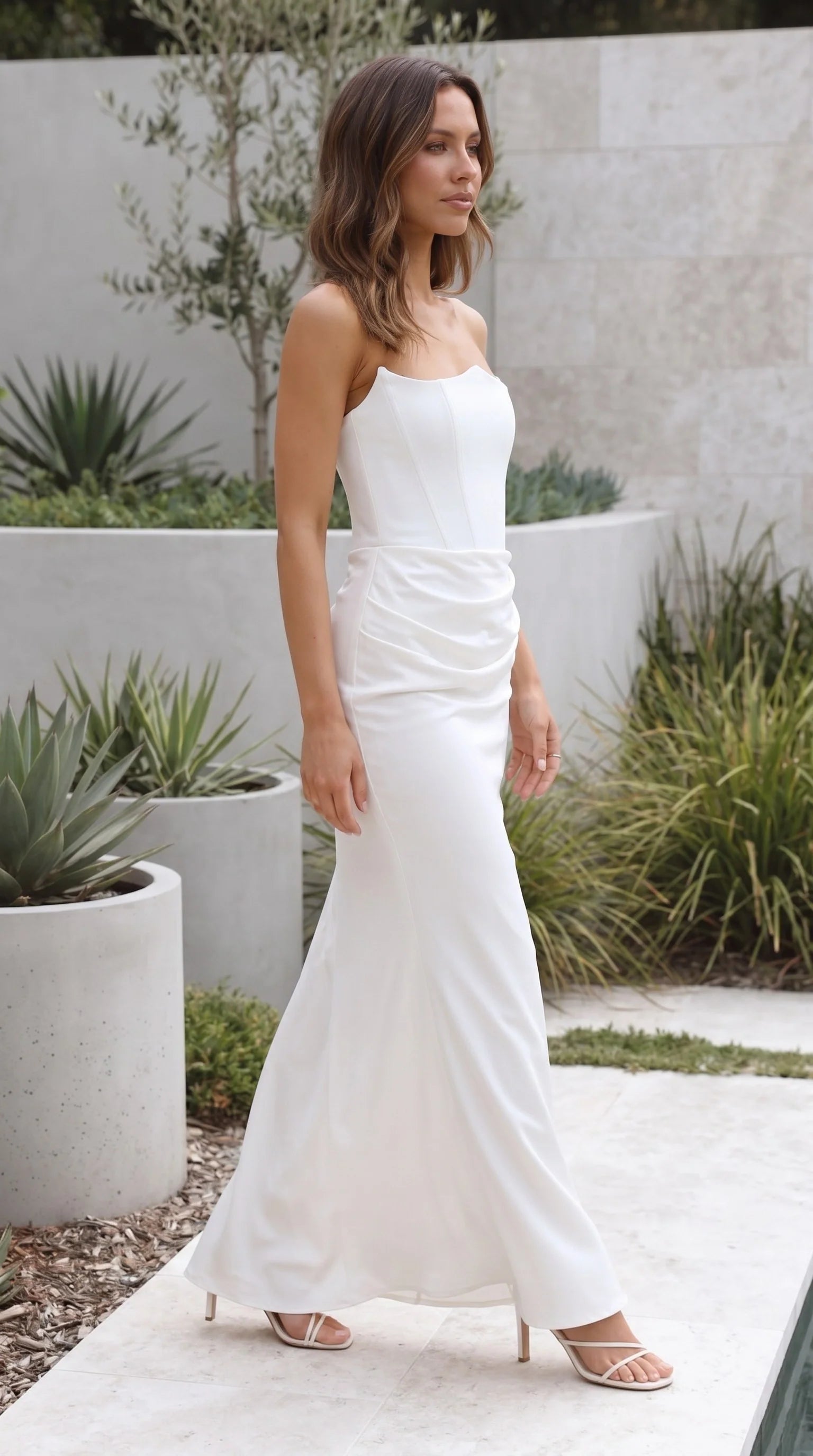 Ruched Strapless Maxi Dress