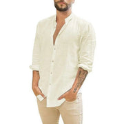 Men's Breathable Linen Polo Shirt for Warm Weather Comfort