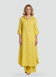 Button-Up Long Blouse Set