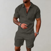 Casual Polo and Shorts Set Style Breathable Lightweight Summer