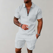 Casual Polo and Shorts Set Style Breathable Lightweight Summer