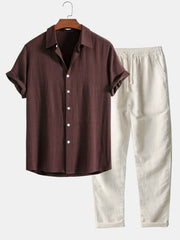 Casual Short Sleeve Shirt Wear Business Looks Men Breathable Lightweight