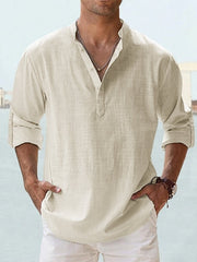 Classic Button-Up Linen Shirt Casual Wear Breathable