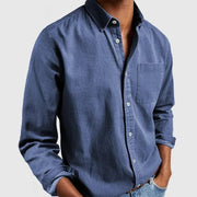 Classic Long Sleeve Shirt Button Down Business Casual Style