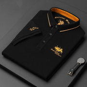 Classic Polo Shirt with Embroidered Design for Men's Casual Wear
