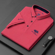 Classic Polo Shirt with Embroidered Design for Men's Casual Wear