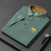 Classic Polo Shirt with Embroidered Design for Men's Casual Wear