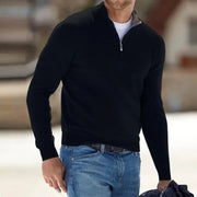Classic Quarter-Zip Men's Sweater for Warm Winter Jackets and Coats