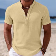 Classic Short Sleeve Henley Shirt Lightweight Casual Wear Everyday Comfort