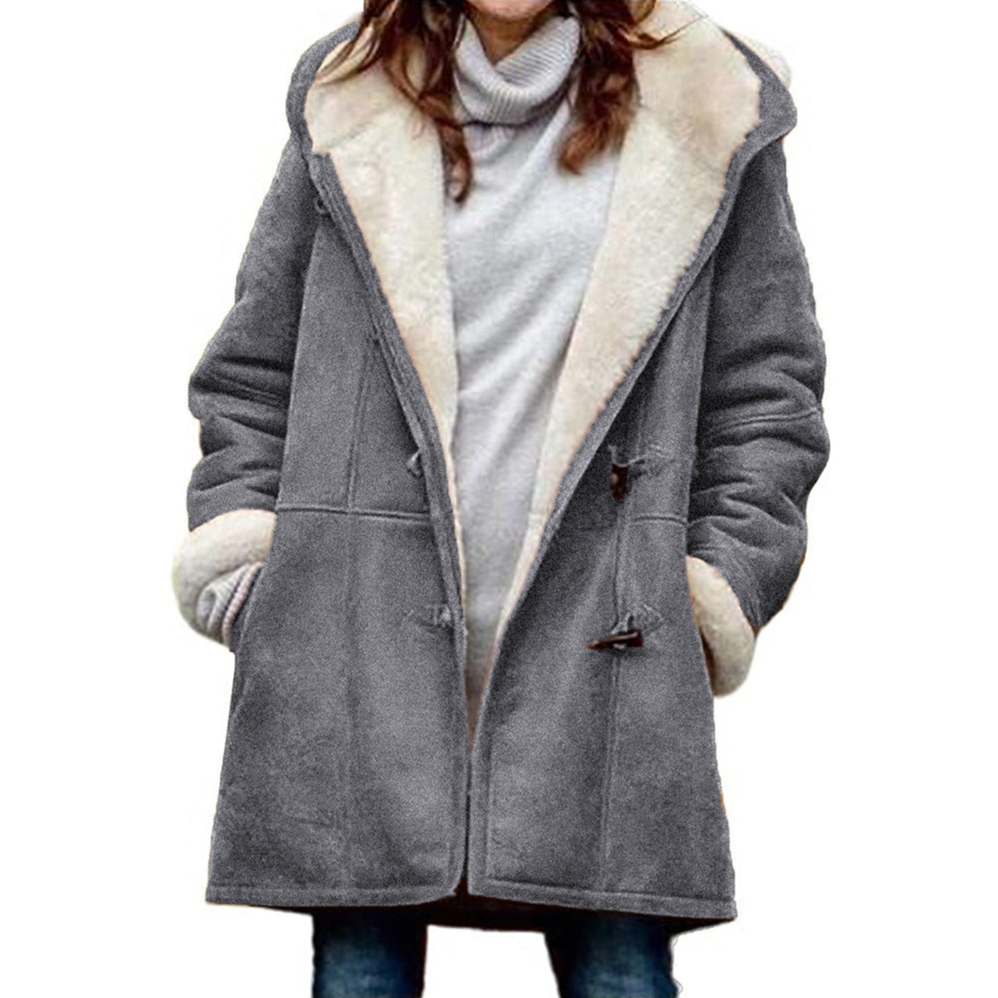 Duffle-coat Waleria pour femme, coupe intemporelle et brandebourgs signature adaptés à l'hiver.