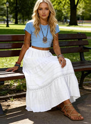 Crochet Lace Cotton Maxi Skirt