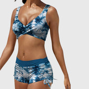 Women's High-Waisted Bikini Set with Supportive Wrap Top