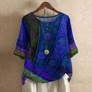 Floral Button-Front Blouse Pattern Casual Wear Breathable