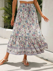 Floral High Waist Maxi Skirt