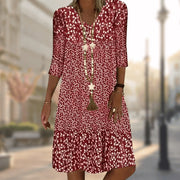 Floral Print 3/4 Sleeve Dress Bridal Guest