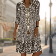 Floral Print 3/4 Sleeve Dress Bridal Guest