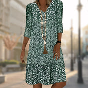 Floral Print 3/4 Sleeve Dress Bridal Guest