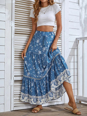 Floral Tiered Maxi Skirt