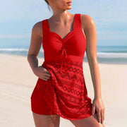 Flowy Lace Tankini Set Overlay Beachwear