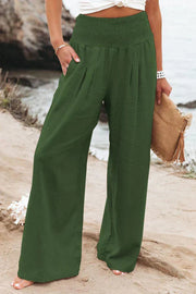 Women's Wide Leg Flowy Palazzo Pants with High Waist Trousers Summer Breathable Lightweight