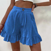 Flowy Ruffled High-Waist Shorts Casual Summer Wear