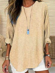 Flowy Striped Long Sleeve Blouse Casual Button Down Style