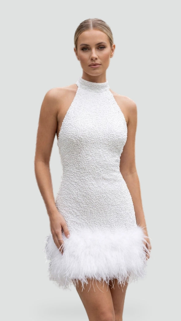 halter-feather-mini-dress-1